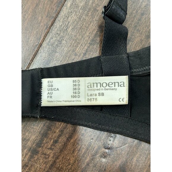 Amoena Lara Mastectomy Bra 38 D Black Wire Free Seamless T-Shirt Bra Intimate - Picture 5 of 9